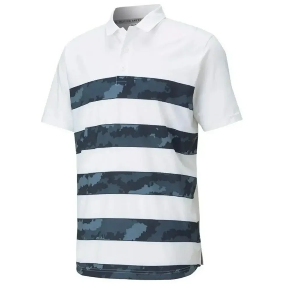 Puma Mens MATTR Volition Ghillie Polo XL White Blue